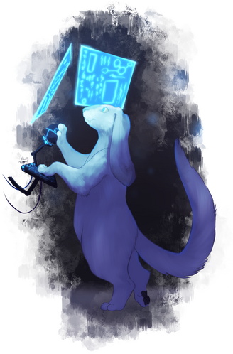 A Feruki operating some Afterworld tech